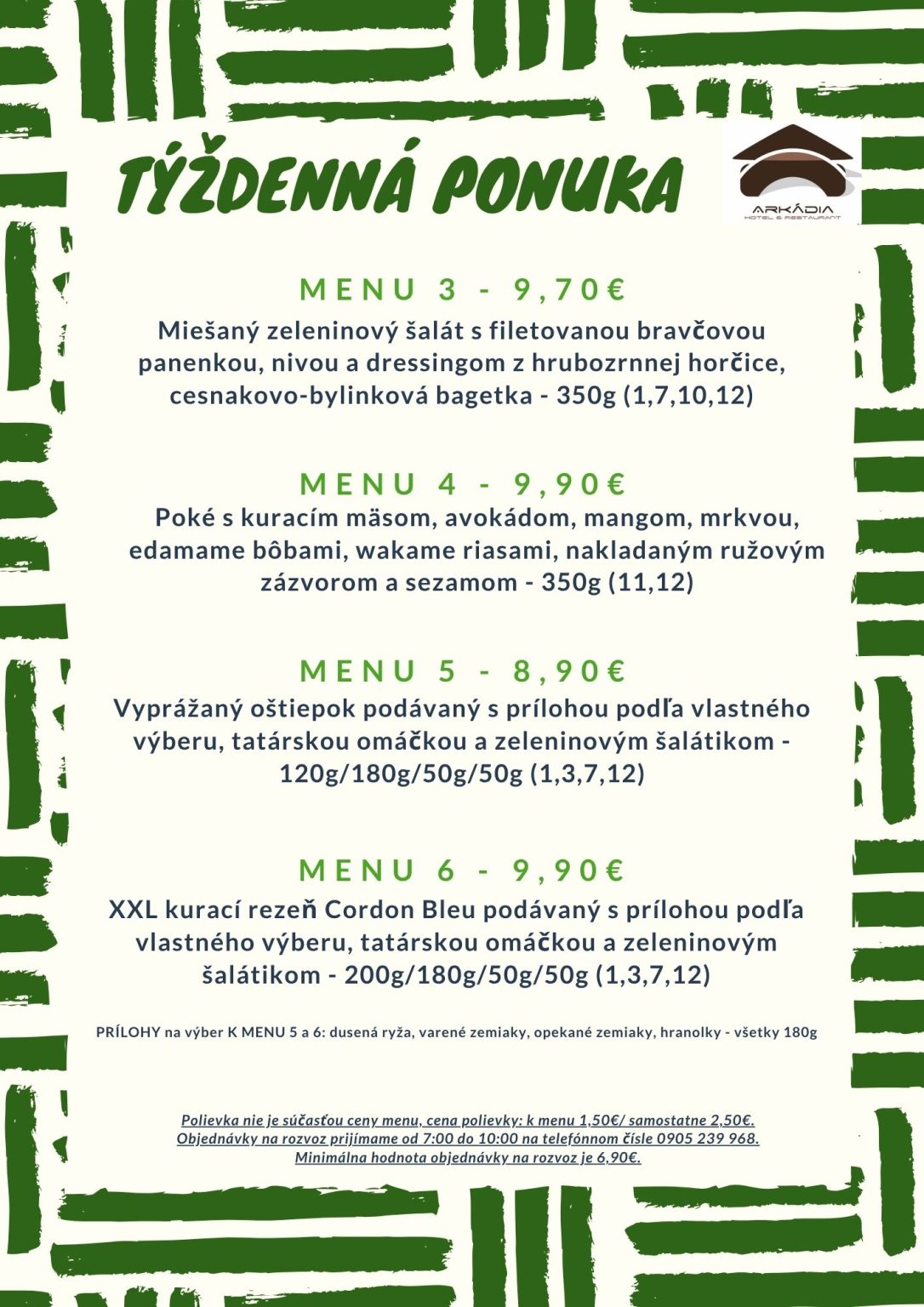 Denné menu - Hotel Arkádia